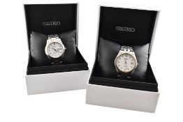 TWO SEIKO WATCHES CASED