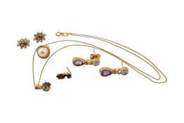 ASSORTMENT OF GEM SET EARRINGS