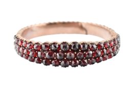 BOHEMIAN GARNET HINGED BANGLE