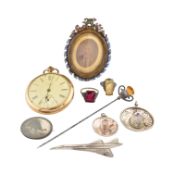 COLLECTION OF JEWELLERY, POCKET WATCH & PORTRAIT MINIATURE