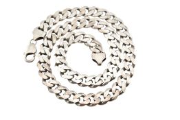 HALLMARKED 925 SILVER WIDE CURB LINK CHAIN NECKLACE