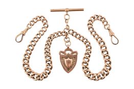 HALLMARKED 9CT GOLD ALBERT CHAIN, FOB & T-BAR