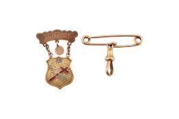 15CT PENDANT BROOCH & TEMPERANCE BROOCH PIN
