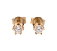 PAIR OF 18CT GOLD & DIAMOND STUD EARRINGS