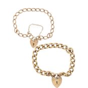 TWO HALLMARKED 9CT GOLD BRACELETS