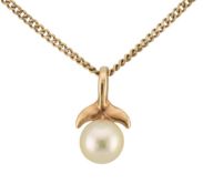 HALLMARKED 9CT & 14CT GOLD PEARL PENDANT NECKLACE