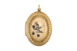 VICTORIAN 9CT GOLD BACK & FRONT SWALLOW LOCKET