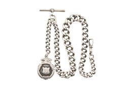 SILVER ALBERT CHAIN & T-BAR