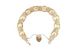 HALLMARKED 9CT GOLD FANCY LINK BRACELET