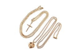 TWO HALLMARKED 9CT GOLD PENDANT NECKLACES