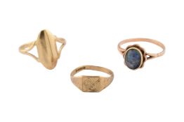 THREE 9CT GOLD RINGS