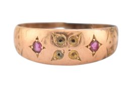 1876 VICTORIAN 19TH CENTURY 15CT GOLD BAND RING