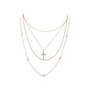 THREE HALLMARKED 9CT GOLD NECKLACES