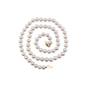 14CT GOLD & GREY CULTURED PEARL NECKLACE