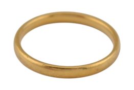 1930S HALLMARKED 22CT GOLD WEDDING BAND RING