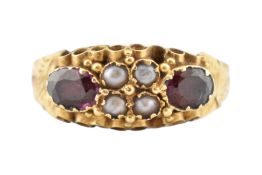 VICTORIAN 15CT GOLD GEM SET RING