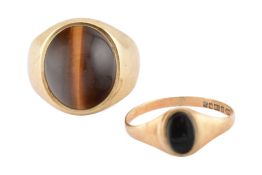 TWO 9CT GOLD RINGS
