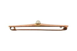 EARLY 20TH CENTURY 15CT GOLD BAR BROOCH
