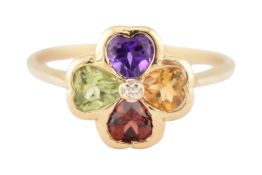 HALLMARKED 9CT GOLD & GEM SET RING