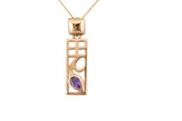 HALLMARKED 9CT GOLD CHARLES RENNIE MACKINTOSH STYLE NECKLACE
