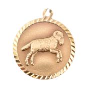 HALLMARKED 9CT GOLD ARIES RAM MOTIF PENDANT