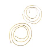 TWO ITALIAN 14CT GOLD CHAIN LINK NECKLACES
