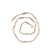 HALLMARKED 9CT GOLD & CULTURED PEARL NECKLACE