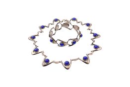 ARNE JOHANSEN - 1970S DANISH SILVER NECKLACE & EARRING SUITE