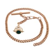 HALLMARKED 9CT GOLD SWIVEL PENDANT & CHAIN WITH T-BAR