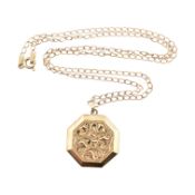 HALLMARKED 9CT GOLD LOCKET PENDANT CHAIN