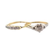 TWO EARLY 20TH CENTURY 18CT GOLD & DIAMOND RINGS