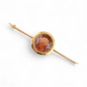 EARLY 20TH CENTURY GOLD & CITRINE BROOCH