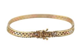 9CT GOLD TRI-COLOUR BRACELET