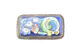 ARTS & CRAFTS SILVER ENAMEL BROOCH PIN
