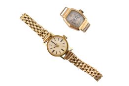 VINTAGE LADIES TISSOT WRISTWATCH ON 9CT GOLD STRAP