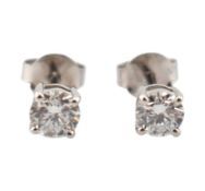 PAIR OF 9CT GOLD & LAB GROWN DIAMOND EARRINGS