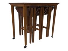 POUL HUNDEVAD - MID CENTURY TEAK NEST OF TABLES