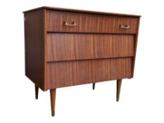 AVALON FURNITURE - MID CENTURY TEAK BEEHIVE CHEST OF DRAWERS
