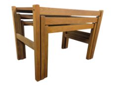 BRITISH MODERN DESIGN - VINTAGE 20TH CENTURY TEAK NEST OF TABLES