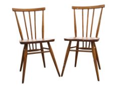 ERCOL FURNITURE - PAIR OF MID CENTURY BEECH & ELM MODEL 608 DINING CHAIRS