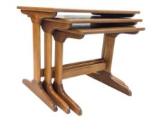 BRITISH MODERN DESIGN - MID CENTURY TEAK NEST OF TABLES