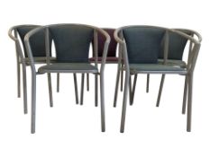 BRITISH MODERN DESIGN - 20TH CENTURY SET OF 5 CANTILEVER DINING CANTEEN CHAIRS