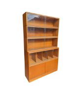 SIMPLEX FURNITURE - TEAK LAWYERS / BARRISTERS SECTIONAL STACKING BOOKCASE