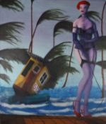 WOLFRAM (20TH CENTURY) - HURRICAN MADONNA, 1996 - OIL ON CANVAS PAINTING