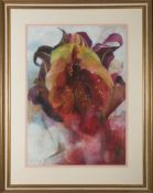JOHN IVOR STWEART (1936-2018) - POMEGRANATE STILL LIFE PASTEL PAINTING