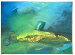COLIN P. THOMAS - 20TH CENTURY STORMY ABSTRACT ACRYLIC PAINTING