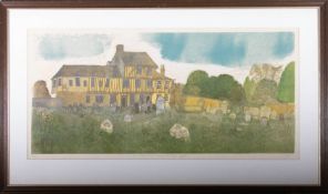 MYERS (20TH CENTURY) - HADLEIGH WOOL HALL, SUFFOLK - SIGNED LIMITED EDITION WOODCUT PAINTING