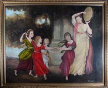 REX MARSDEN AFTER GEORGE ROMNEY - THE GOWER CHILDREN - OIL ON CANVAS PAINTING