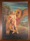 20TH CENTURY - DOUBLE SIDED OIL ON CANVAS MYTHOLOGICAL PAINTING