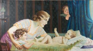 A. MARSCHALL (EARLY 20TH CENTURY) - OIL ON CANVAS GENRE PAINTING